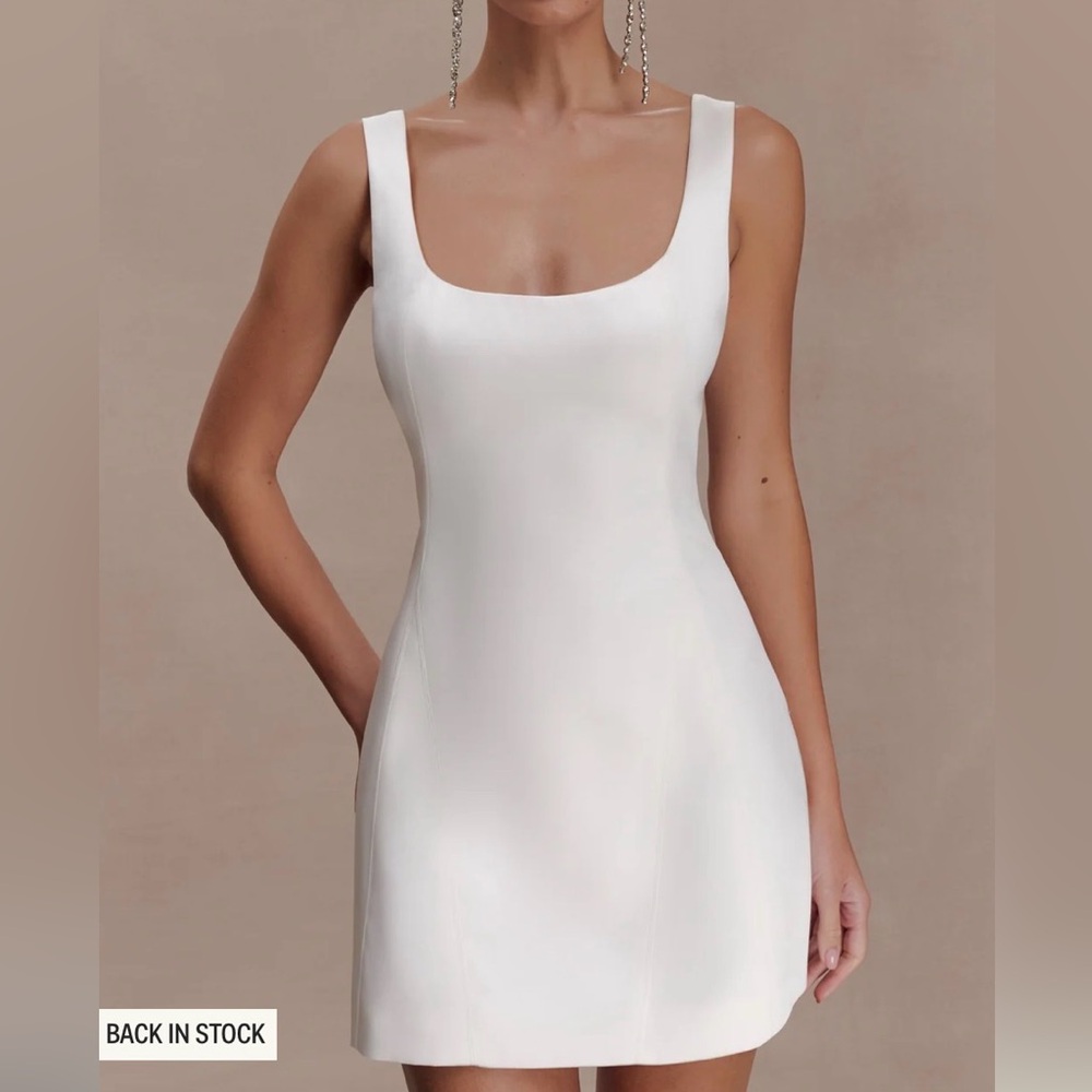 Meshki White Beth Satin Dress
